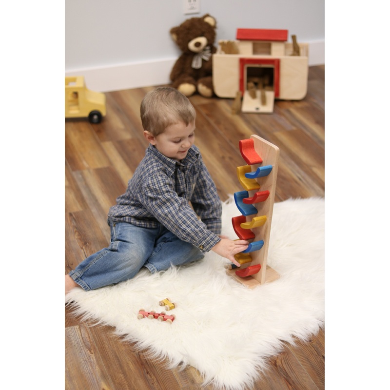 Mini Car Roller Wooden Toy, Pack of Cars Included