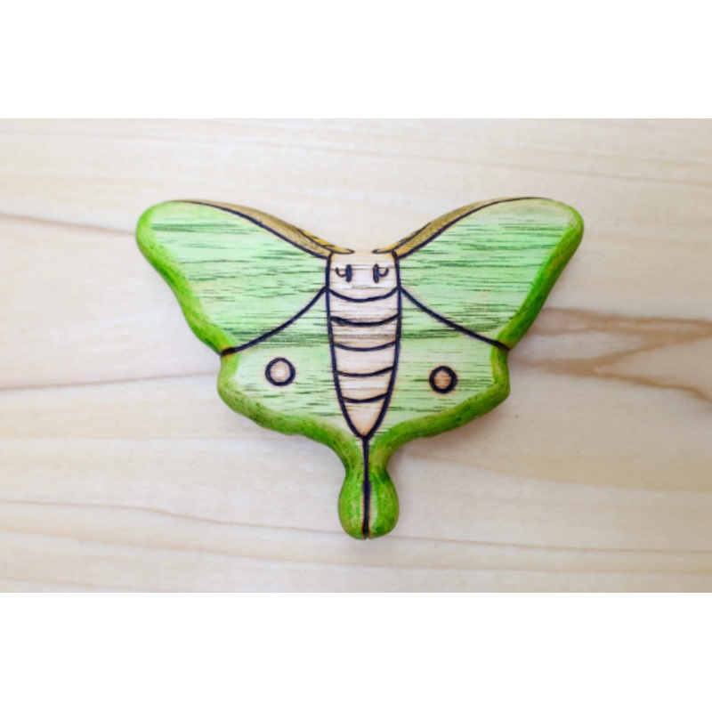 Wooden Luna Moth Toy