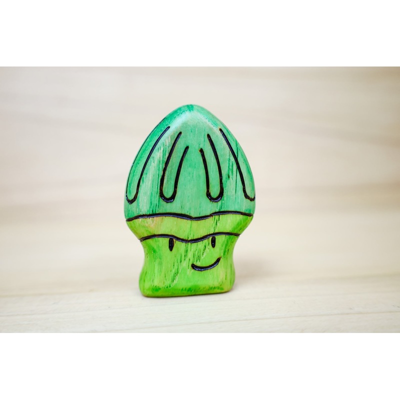 Wooden Parrot Mushroom Toy