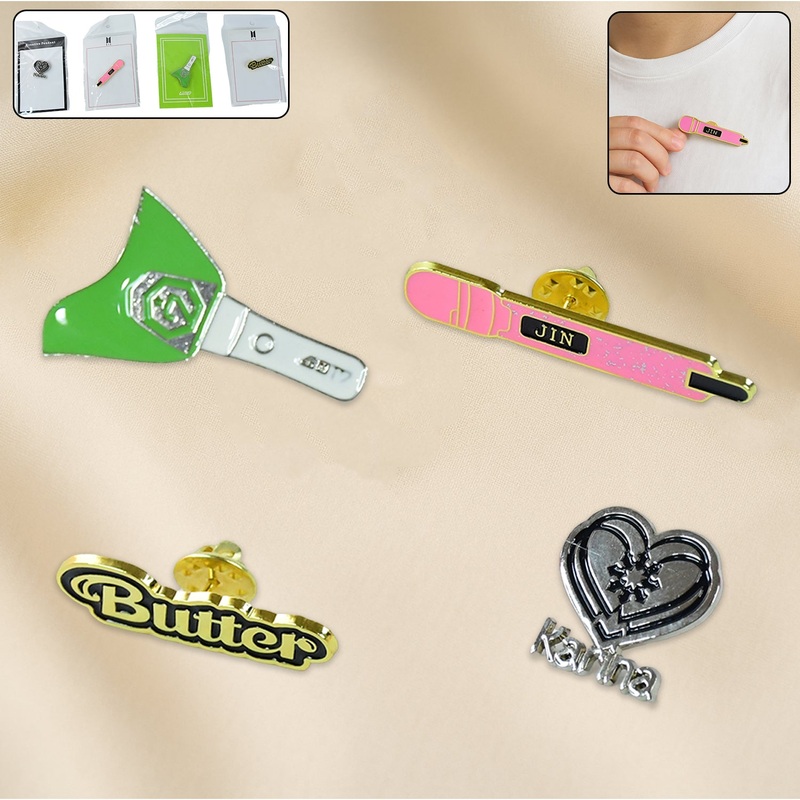 Stylish Metal Badge Pin  Single Piece (Random Design)