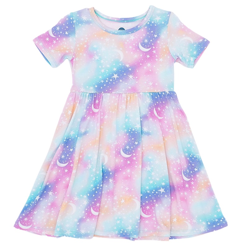 Bamboo Short Sleeve Dress – Astra Ombre Stars
