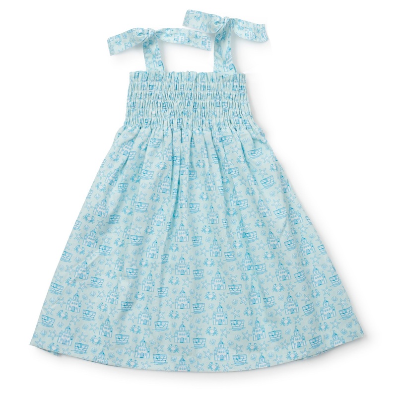 Betsy Girls’ Woven Dress – Sandcastles Blue