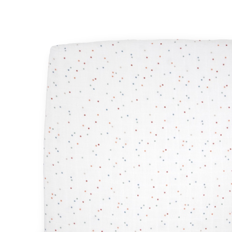 Cotton Muslin Crib Sheet – Dots