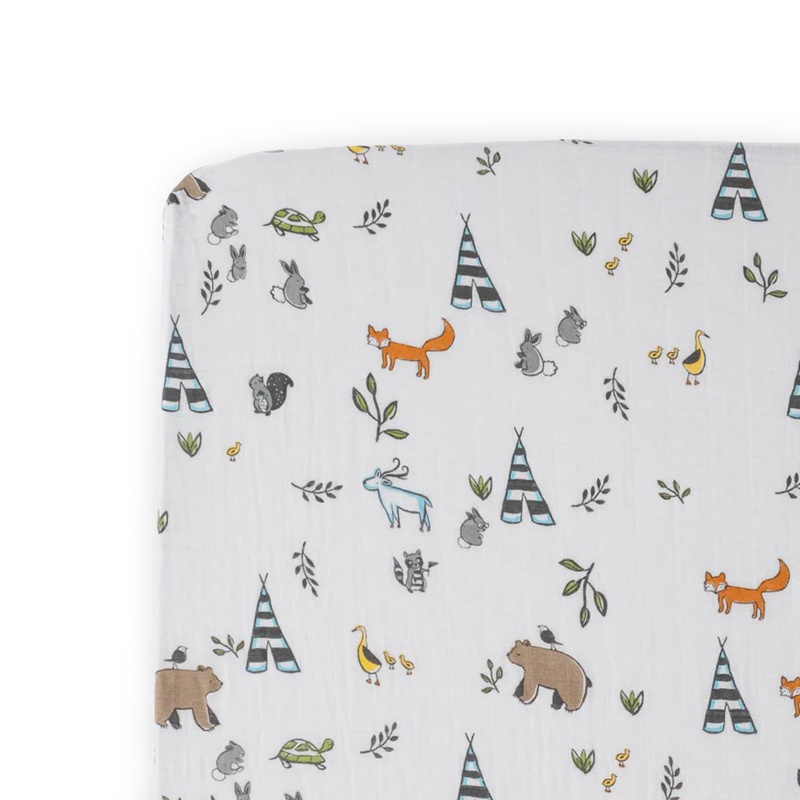 Cotton Muslin Crib Sheet – Forest Friends