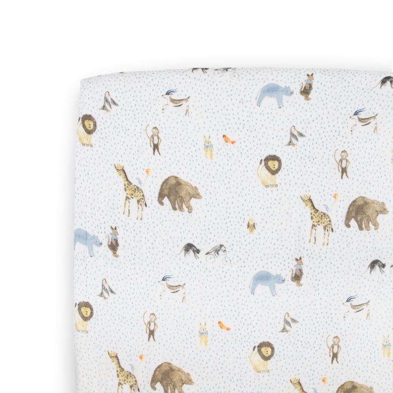 Cotton Muslin Crib Sheet – Party Animals