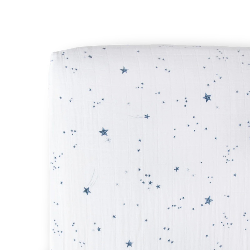 Cotton Muslin Crib Sheet – Shooting Stars