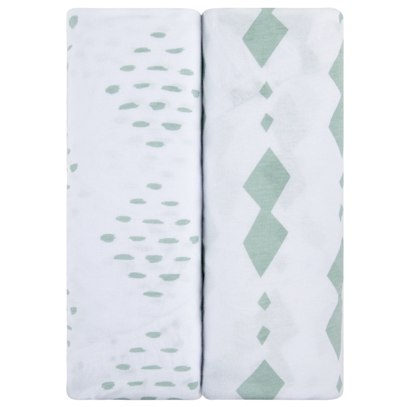 Crib Sheet Set – Sage Diamond