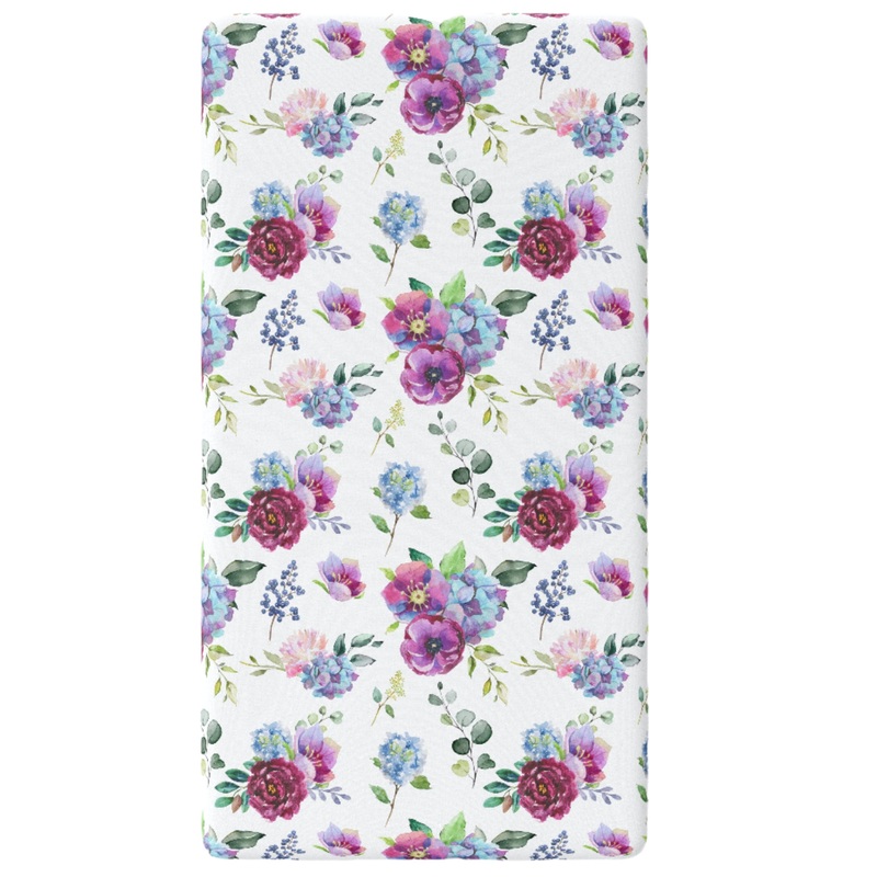 Fitted Crib Sheet – Blue Floral