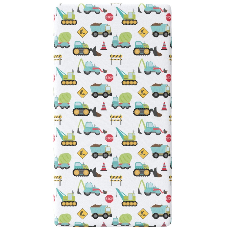 Fitted Crib Sheet – Construction Trucks