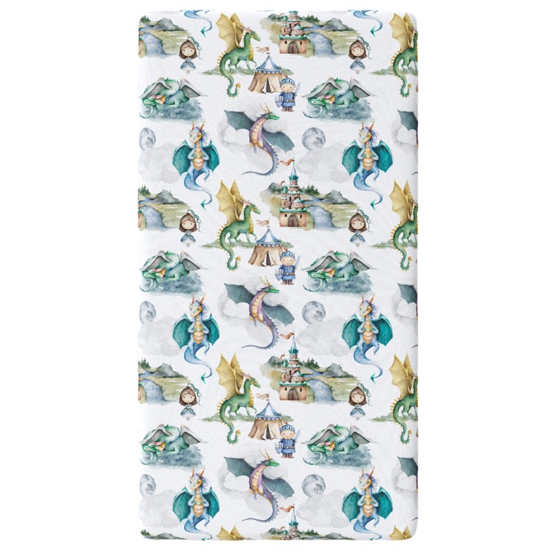 Fitted Crib Sheet – Dragons & Knights
