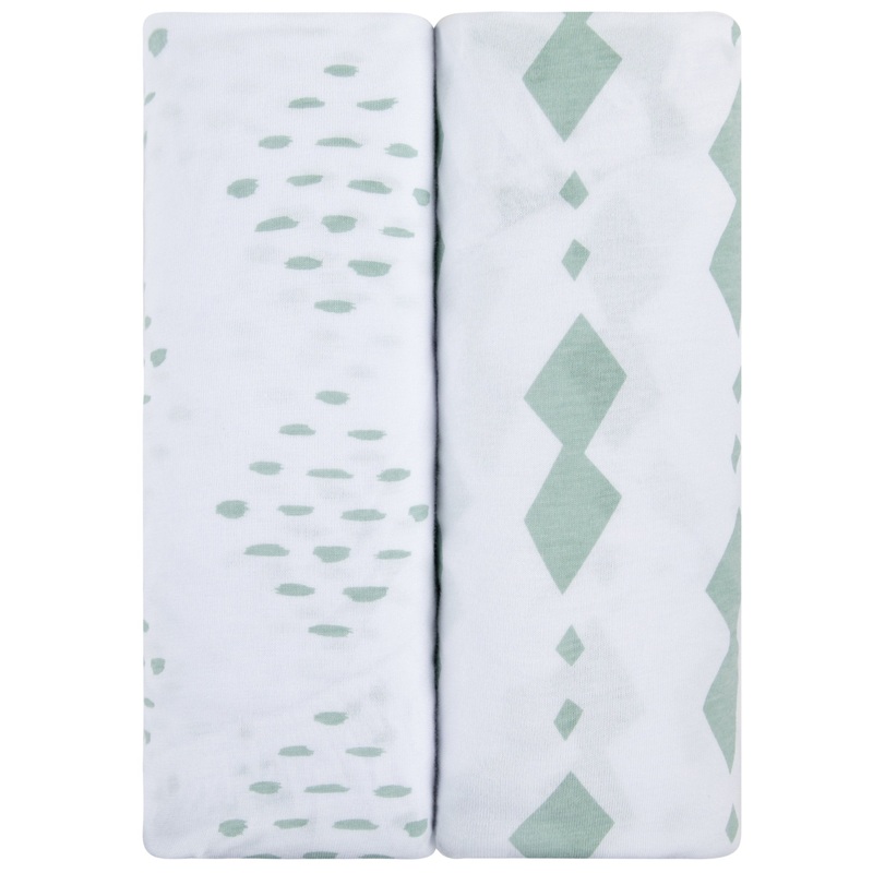 Pack N Play I Portable Crib Sheet Set – Sage Diamond