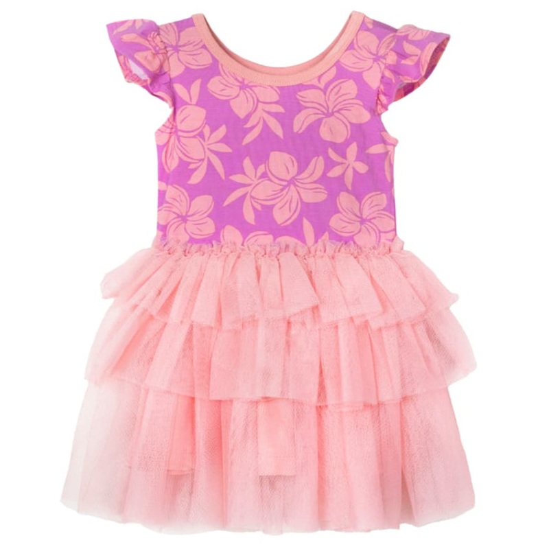 Sunrise Blooms Flutter Sleeve Tutu Dress