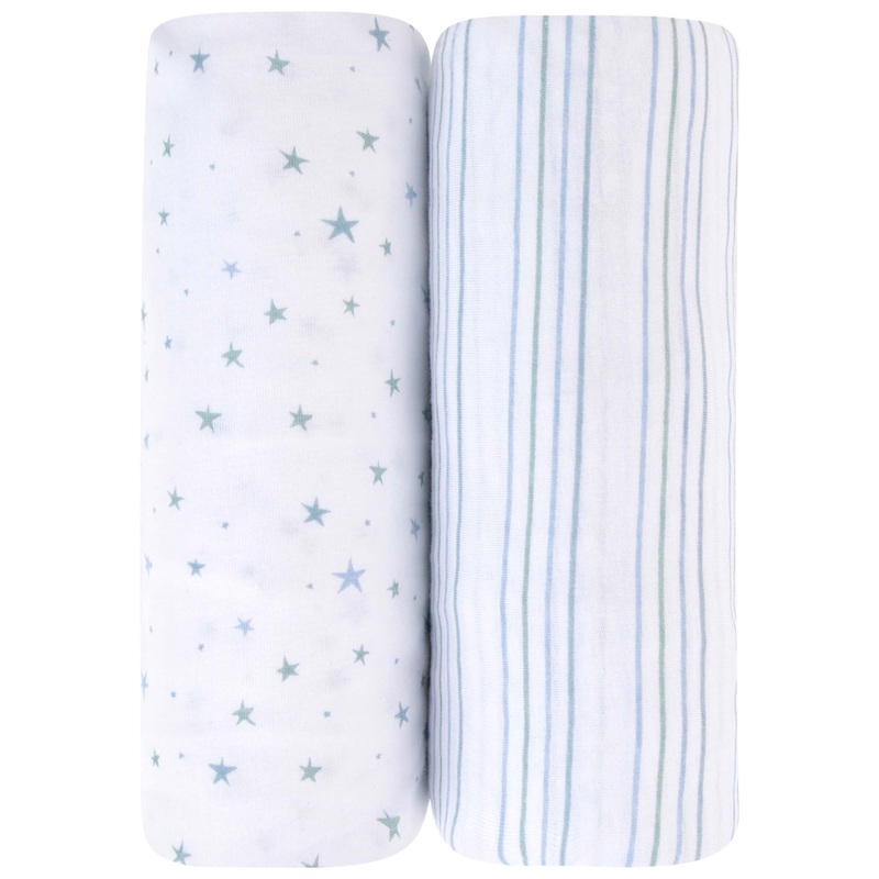 Bassinet Sheet Set – Dusty Blue Stars