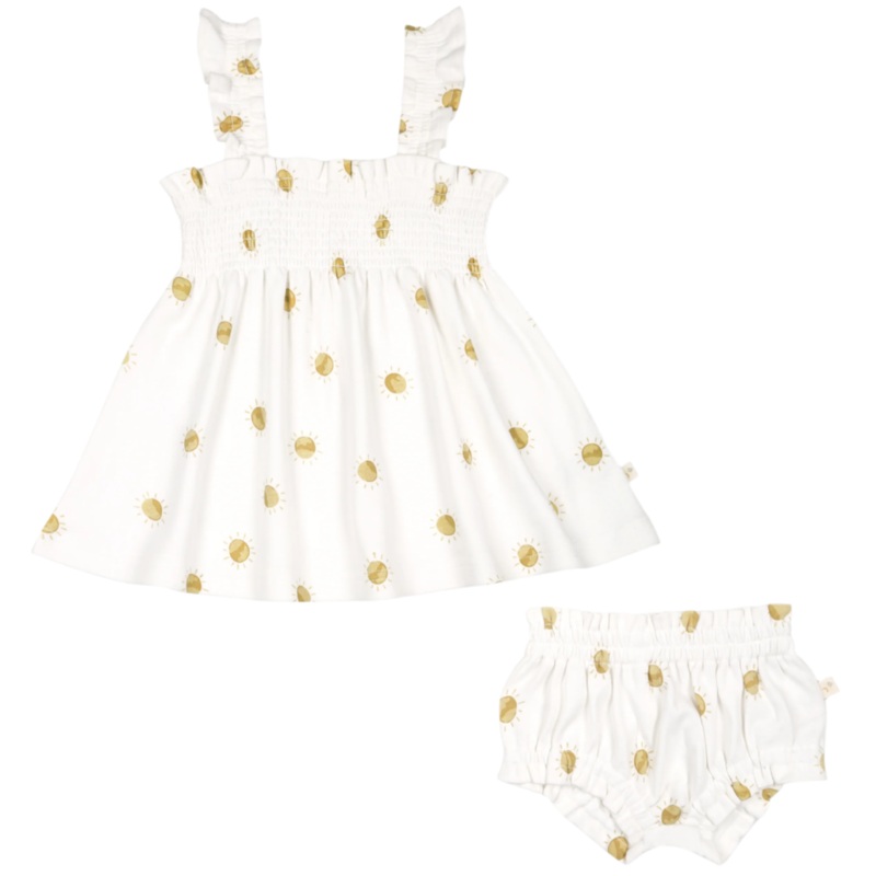 Organic Baby Girls Smocked Dress – Sunshine