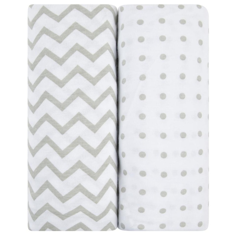 Waterproof Pack N Play I Portable Crib Sheet Set – Grey Chevron