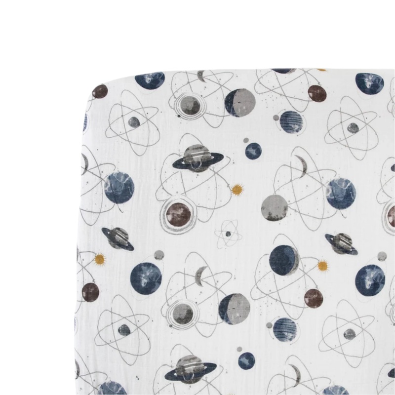 Cotton Muslin Crib Sheet – Planetary