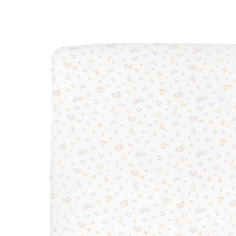 Stretch Knit Crib Sheet – Rainbows