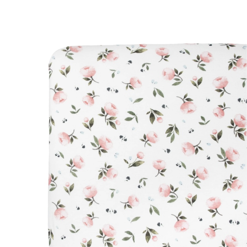 Stretch Knit Crib Sheet – Watercolor Rose