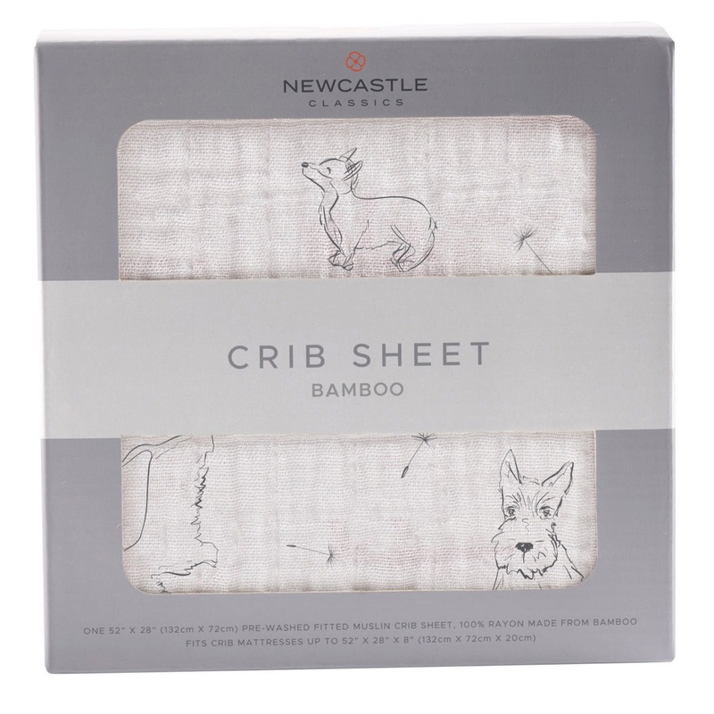 Corgi Bamboo Muslin Crib Sheet
