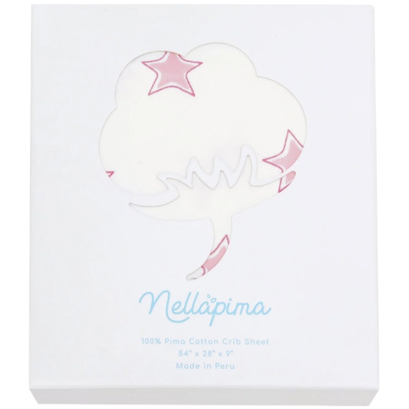 Pink Stars Print Crib Sheets