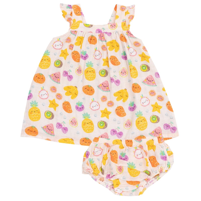 Sundress & Diaper Cover – Tropical Market Fruit