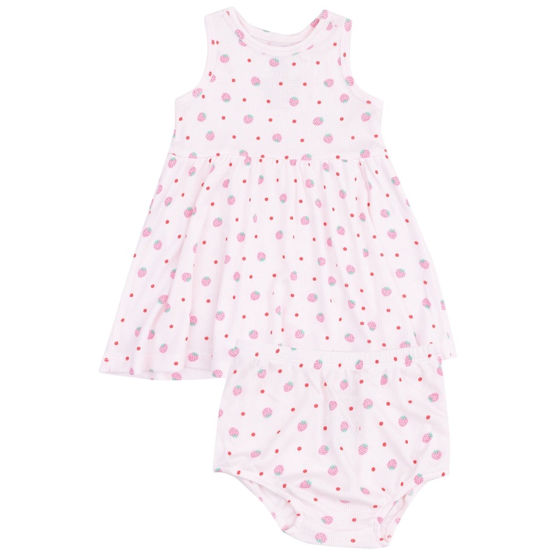 Tank Dress and Bloomer (2T-4T Dress Only) – Strawberry Swiss Dot