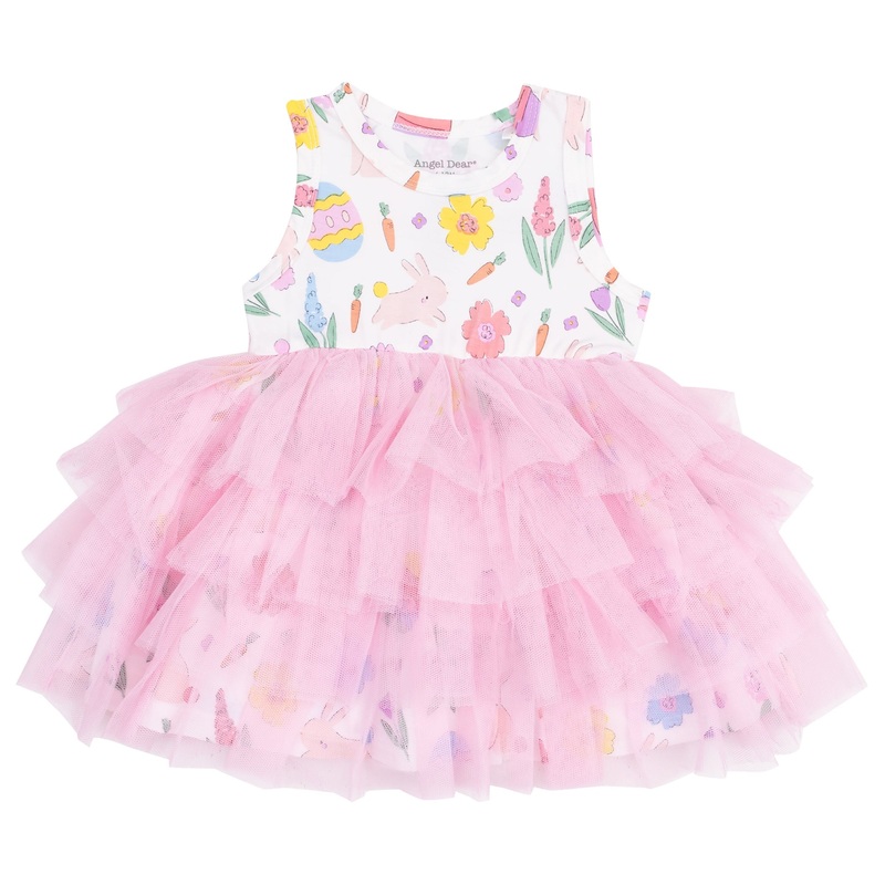 Twirly Tank Tutu Dress – Easter Bunnies Pink