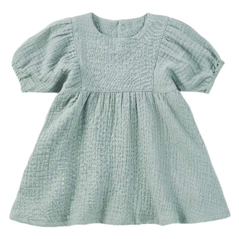 Dress with Puff Sleeves – Teal
