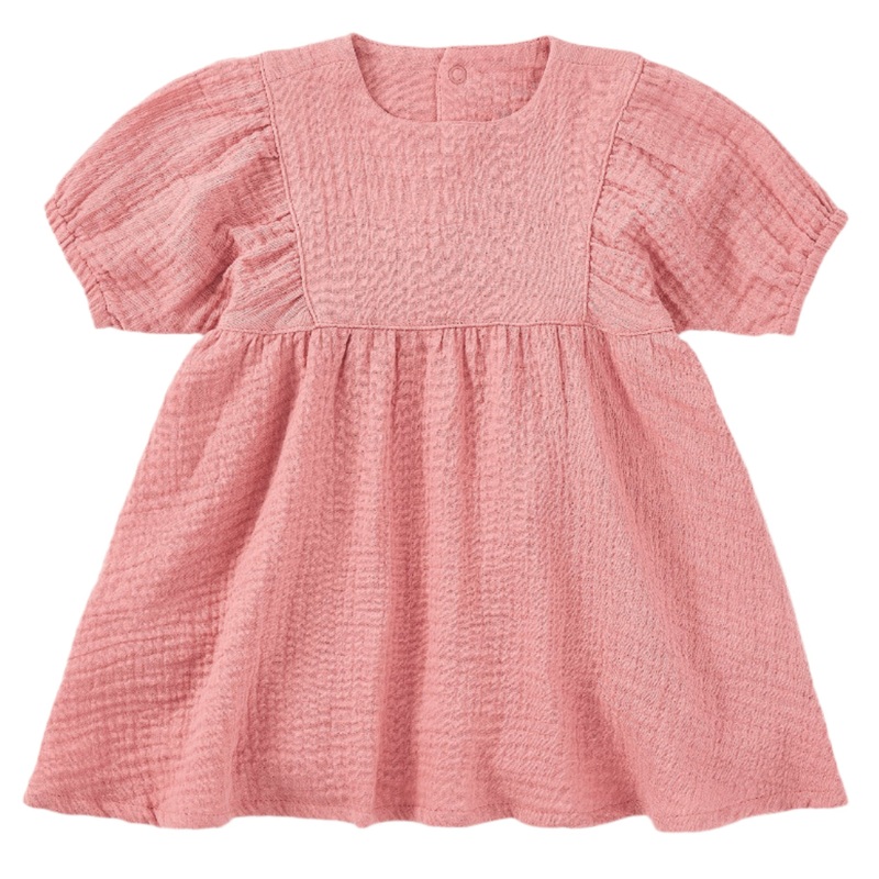 Dress with Puff Sleeves – Terra Cotta