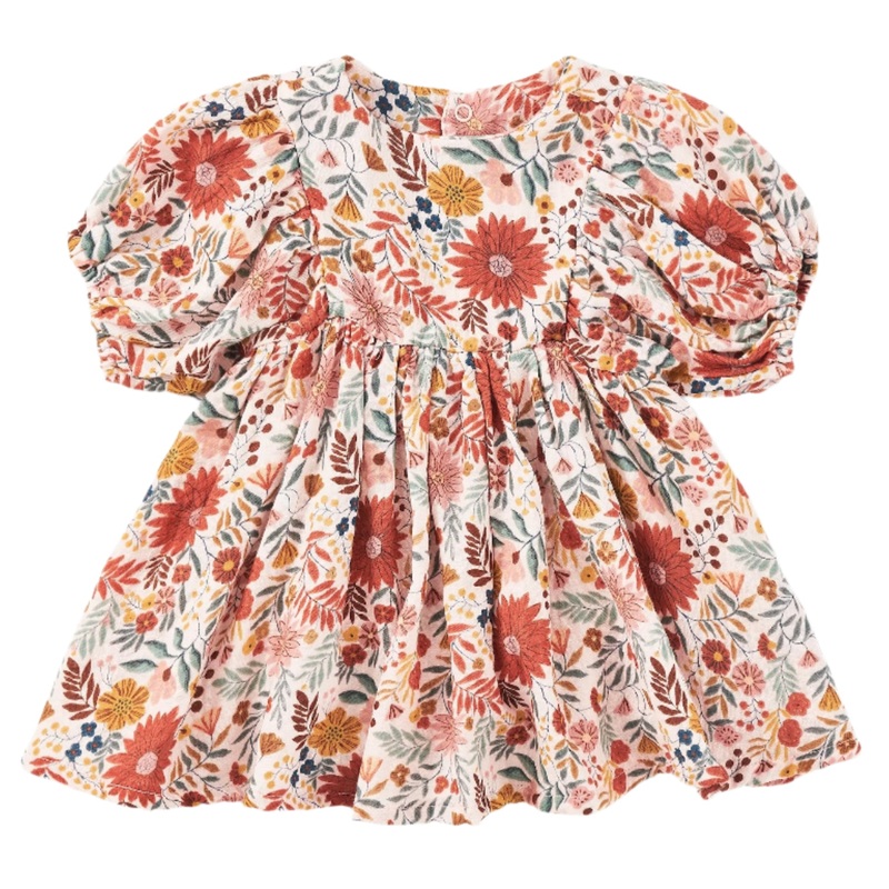 Dress with Puff Sleeves – Zinnia Bloom