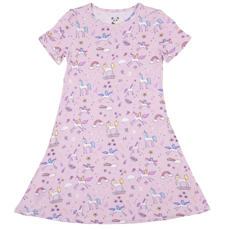 Enchanted Unicorn Bamboo Girls’ Short Sleeve Dress