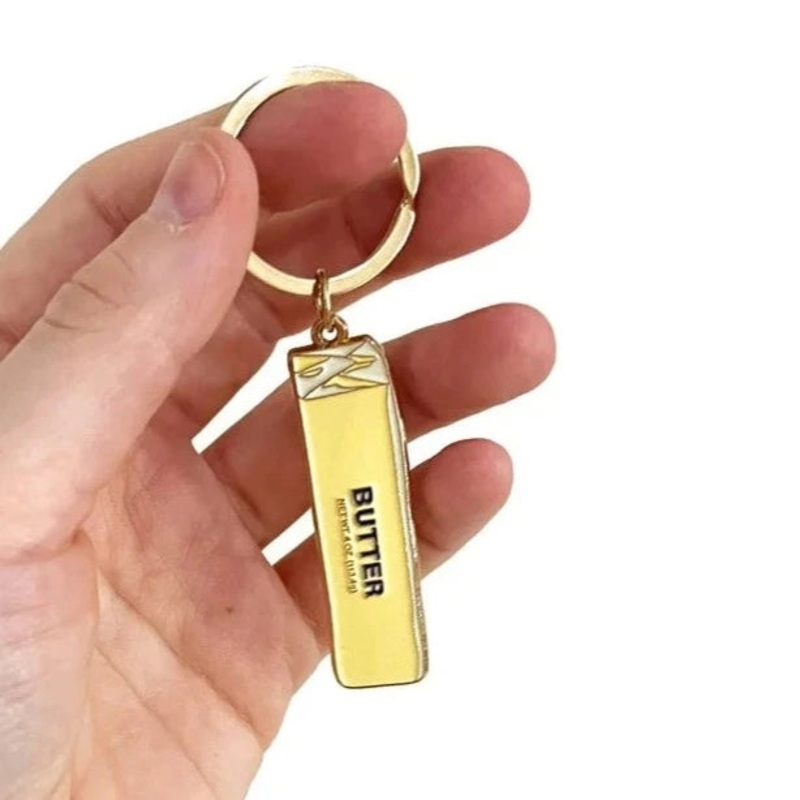 Stick of Butter Enamel Keychain