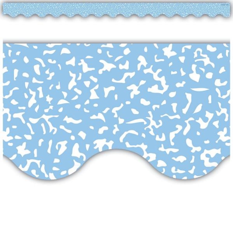 BORDER: COMPOSITION BLUE SCALLOPED