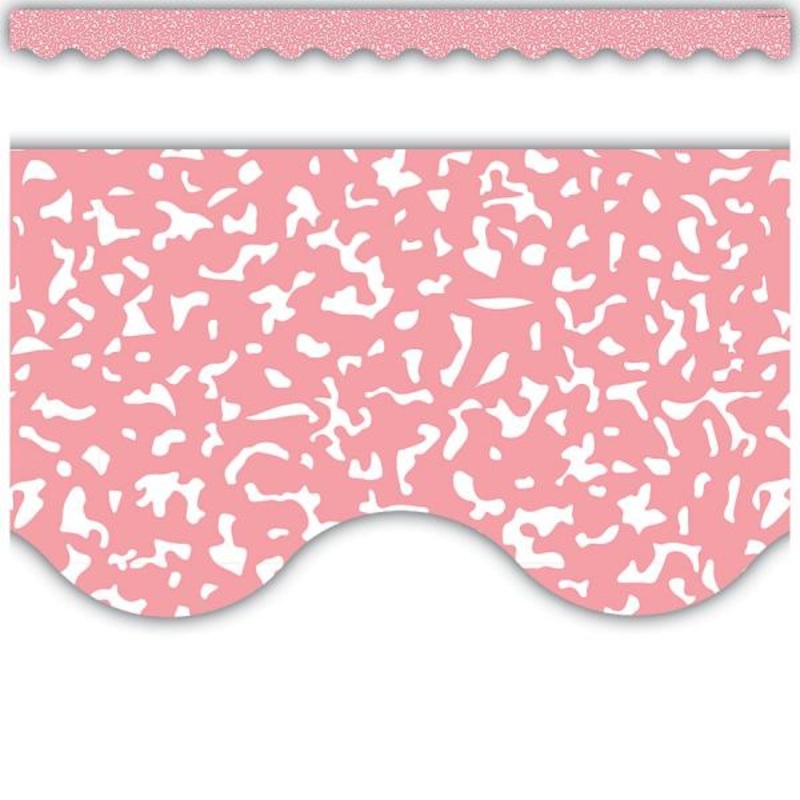 BORDER: COMPOSITION PINK SCALLOPED