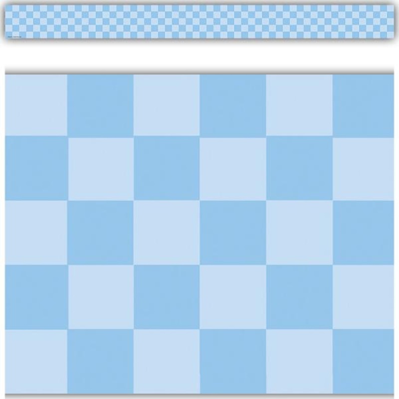 BORDER: COOL FOR SCHOOL BLUE CHECKERS