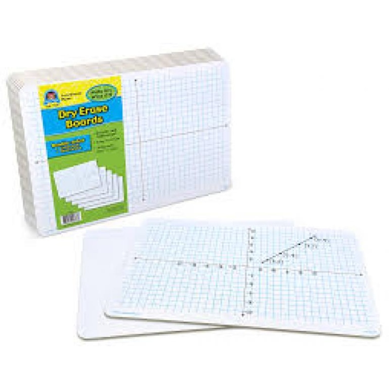DRY ERASE BOARDS: DOUBLE SIDED COORDINATE PLANE SET OF 10