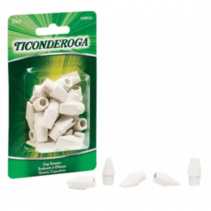 TICONDEROGA WHITE CAP ERASERS SET OF 25
