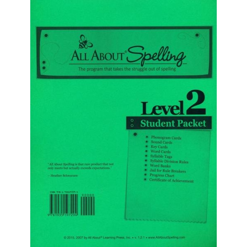 ALL ABOUT SPELLING LEVEL 2 STUDENT PACKET COLOR