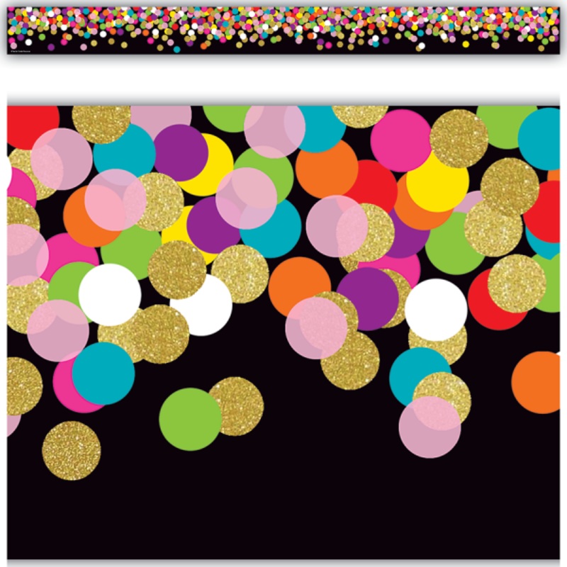 BORDER: COLORFUL CONFETTI ON BLACK