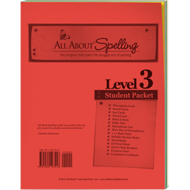 ALL ABOUT SPELLING LEVEL 3 STUDENT PACKET