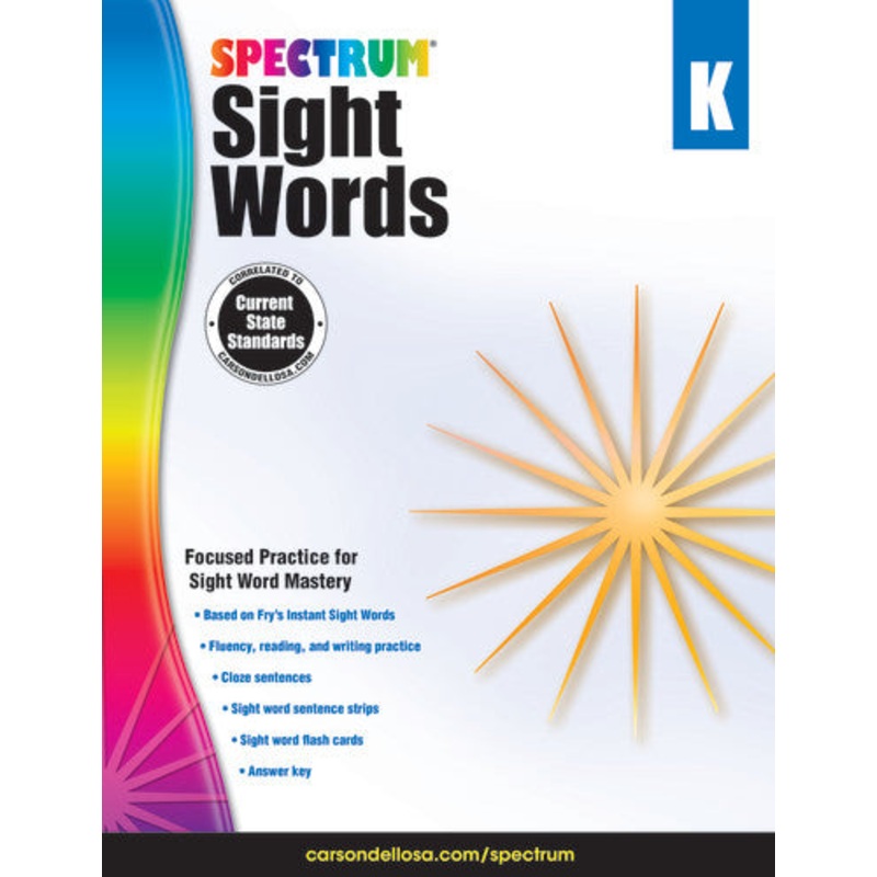 SPECTRUM COMMON CORE SIGHT WORDS GRADE K