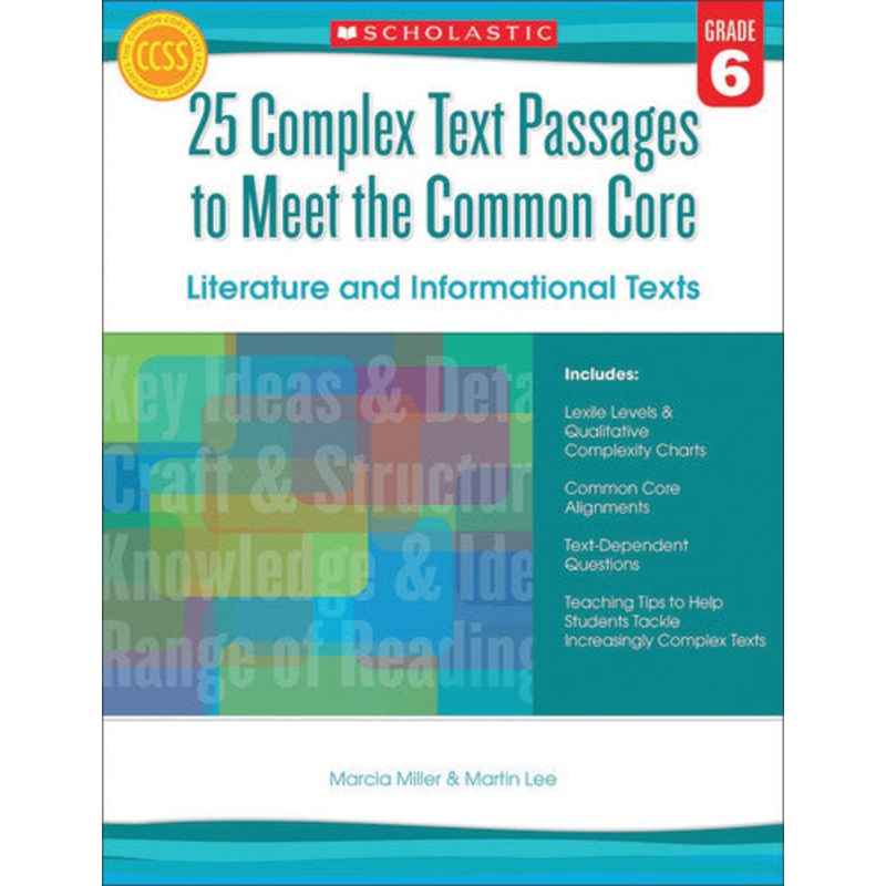 (SALE) 25 COMPLEX TEXT PASSAGES TO MEET THE COMMON CORE GRADE 6