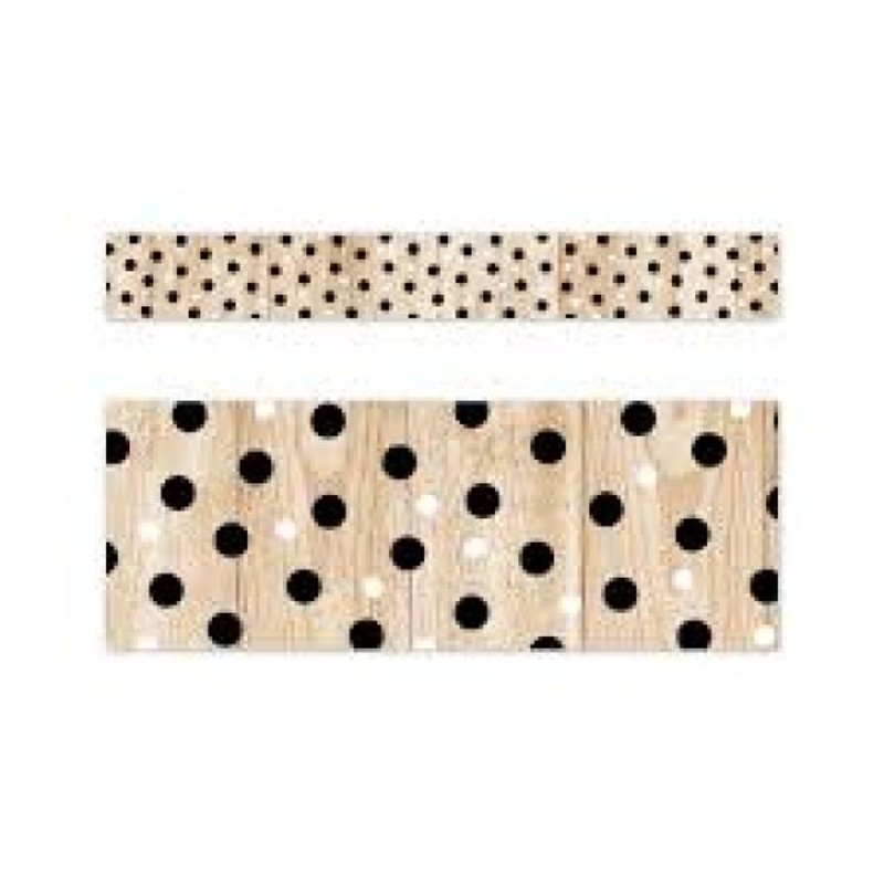 (SALE) BORDER: POLKA DOTS ON WOOD