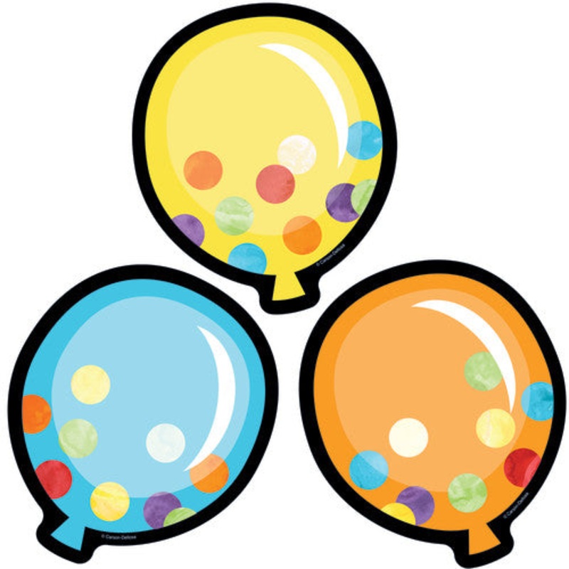 (SALE) COLORFUL CUT-OUTS: BALLOONS ASSORTED CELEBRATE LEARNING
