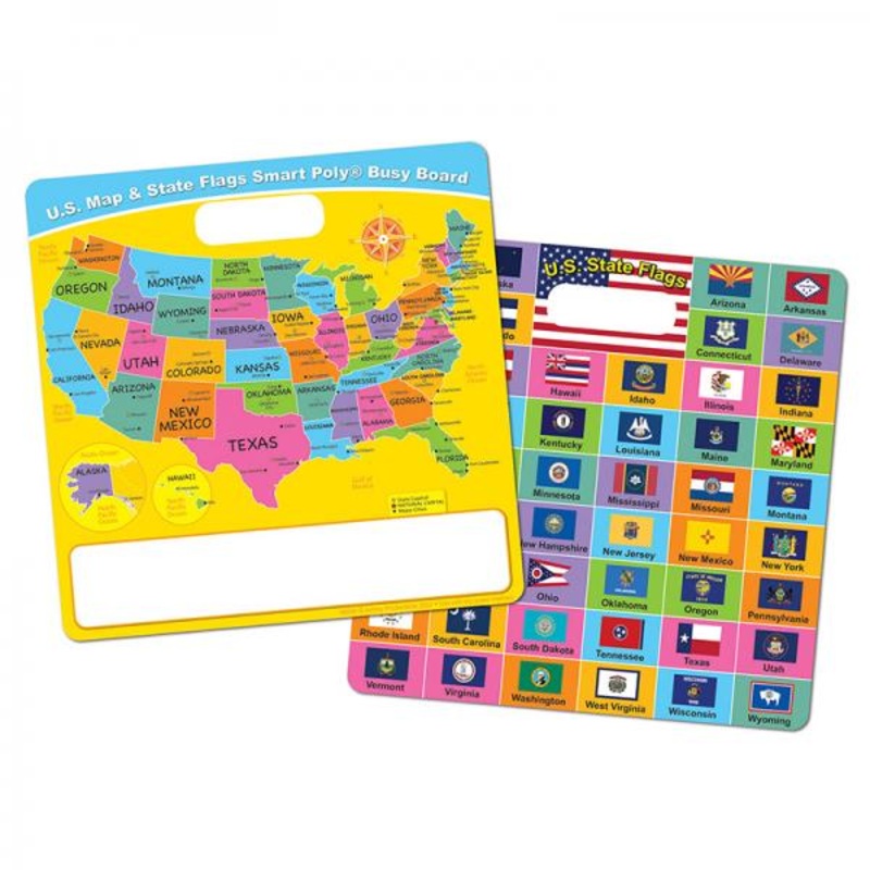 (SALE)SMART POLY BUSY BOARD: US MAP/STATE FLAGS