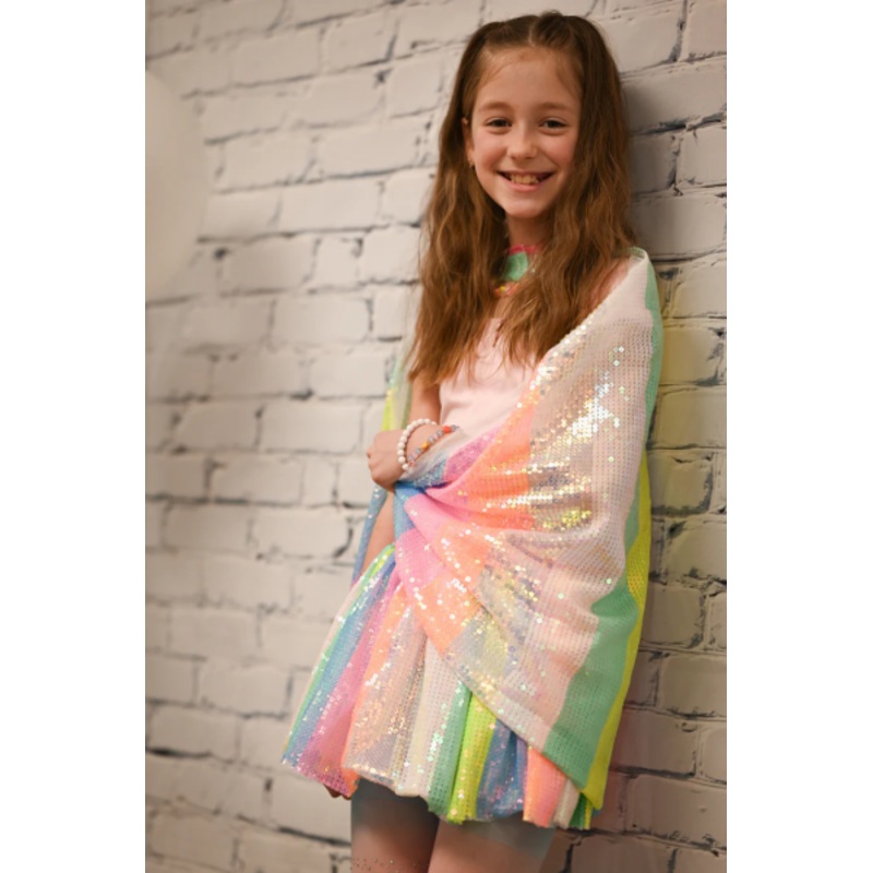 STRIPY SEQUINS CAPE SIZE 4-6