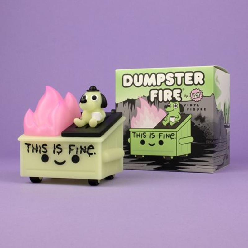 100% Soft: This is Fine Dog Dumpster Fire Vinyl Figure